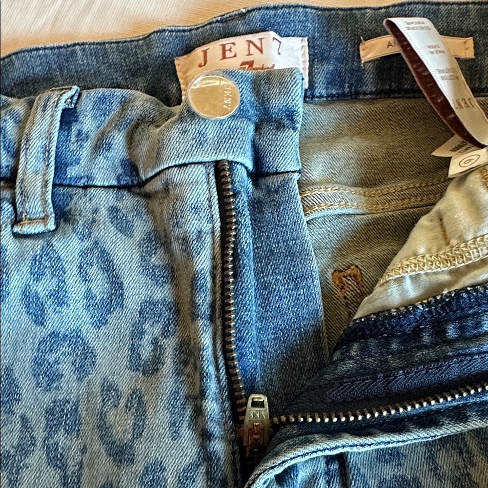 Jen7 By 7 For all Mankind *NWT* Women's Ankle Skinny Sunrise Leopard Jean Pants - Picture 6 of 13